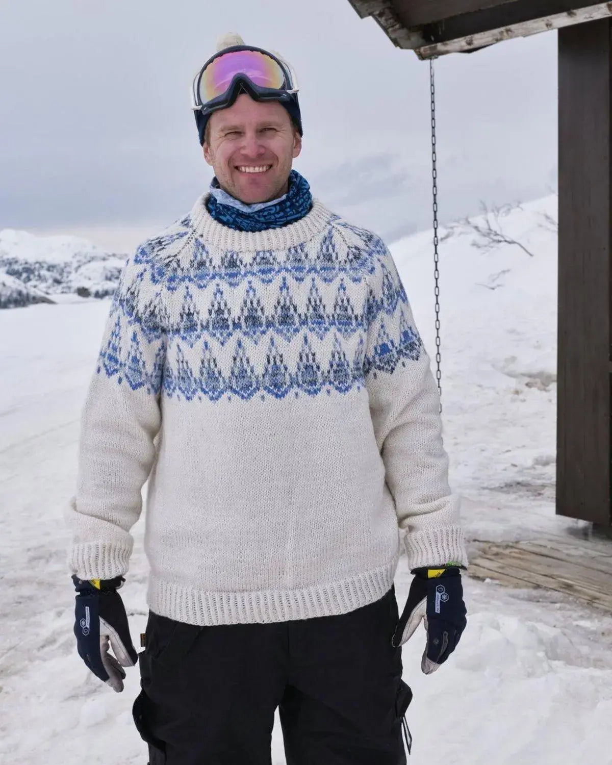 Eventyrlig Genser, Natur-Jeansblå Striper