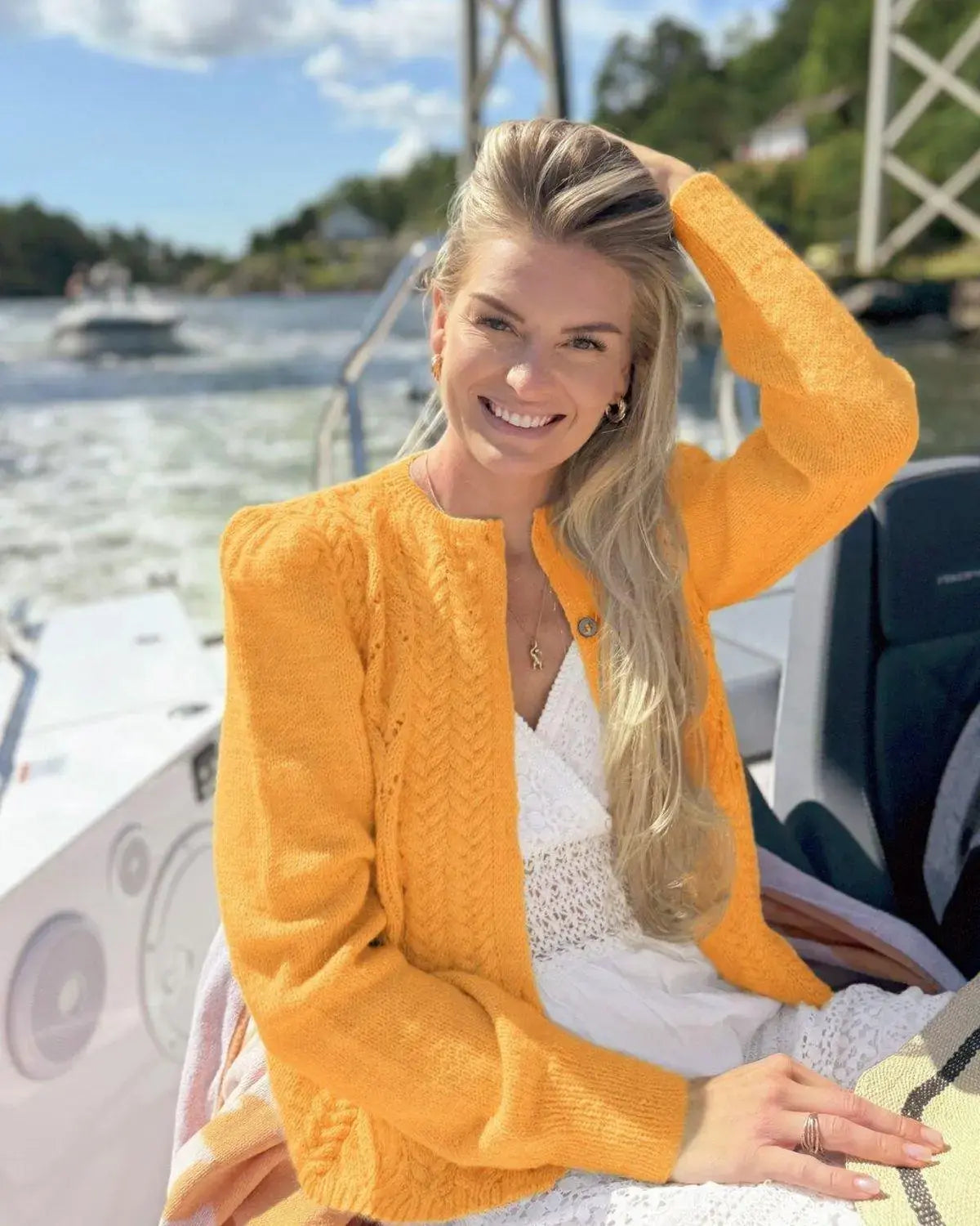 Tresser Cardigan, Varm Gul