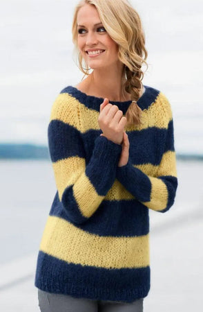 Acne Genser, Marine og Lys Gul