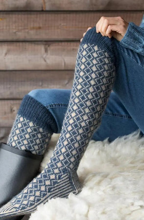 Blåvier Knestrømper