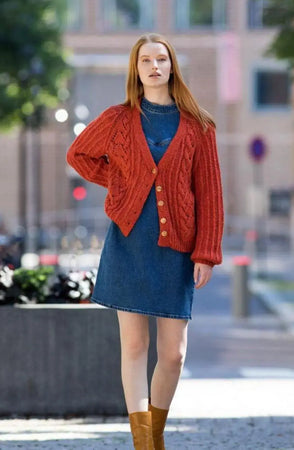 Eline Cardigan, Rød Terracotta