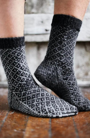 Grå Sokker med Mønster