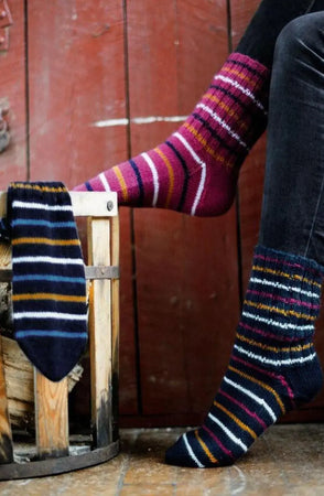 Happy Stripe Sokker, Mørkeblå