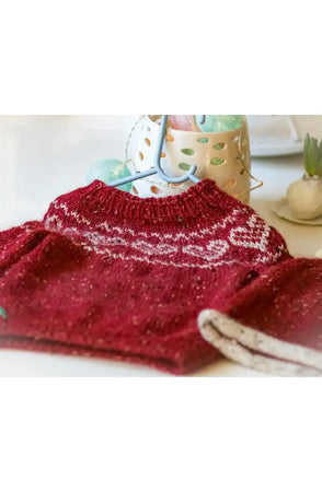 Hjertegenser Barn, Dyp Rød. Tweed Classic