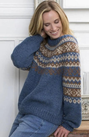 Moonstone Genser, Denim Melert