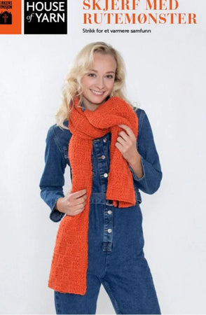 Oransje Skjerf med Rutemønster