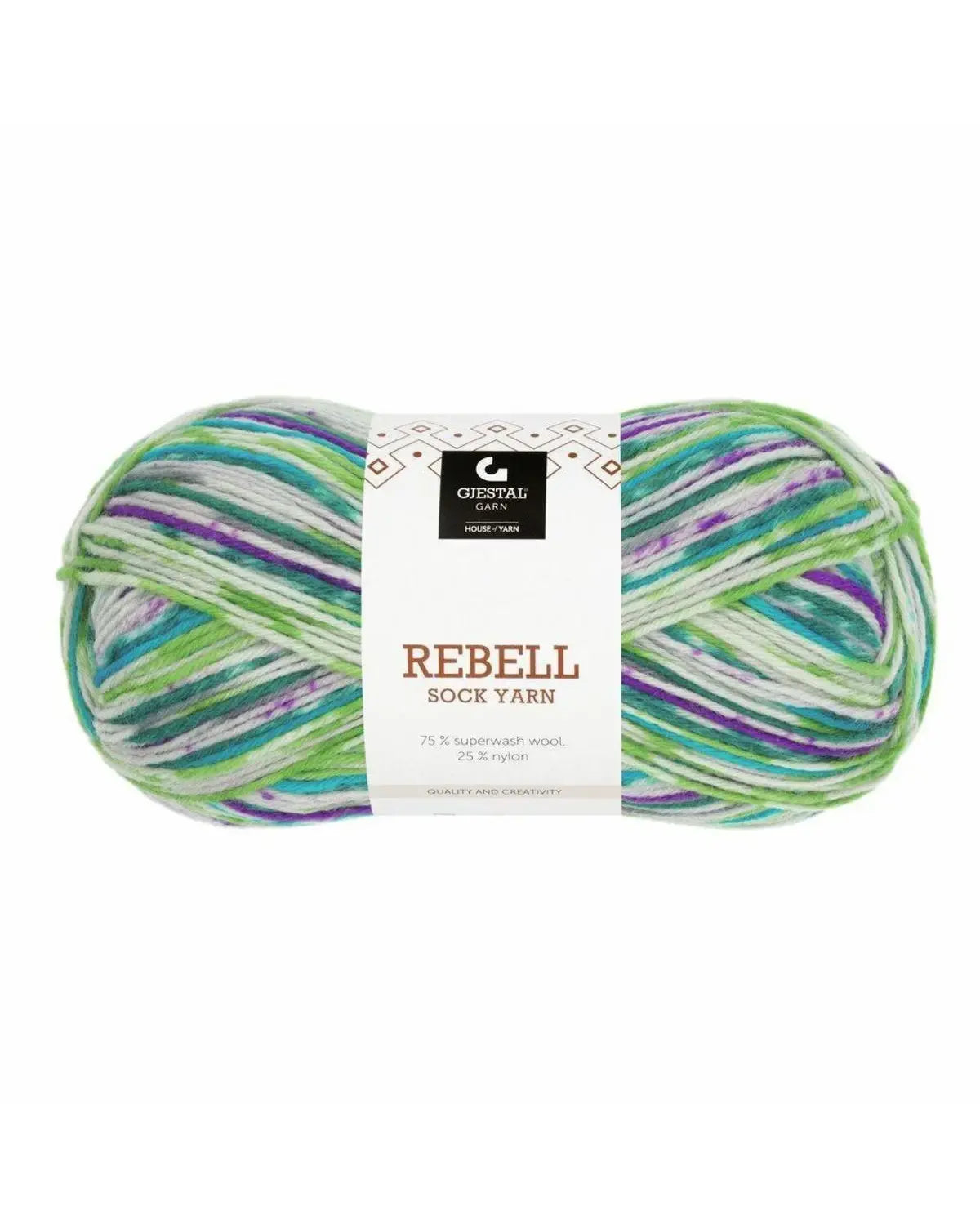 Rebell - 9407 Turkis/Pæregrønn print