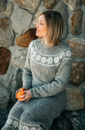 Snurrekjole med Stjerner Voksen, Grå