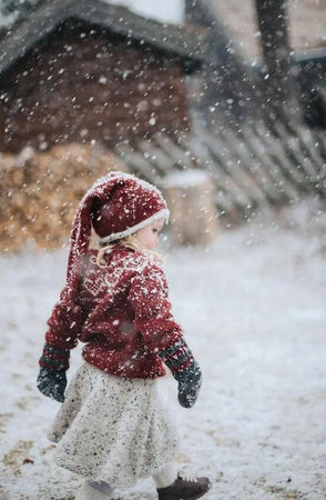 Snurreskjørt Barn, Natur Alpakka Tweed Classic