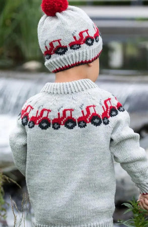 Traktor Genser og Lue, Grå