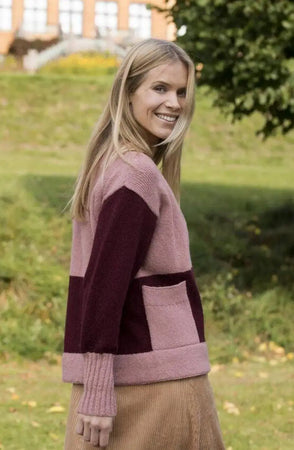 Two-Tone Cardigan, Dus Rose