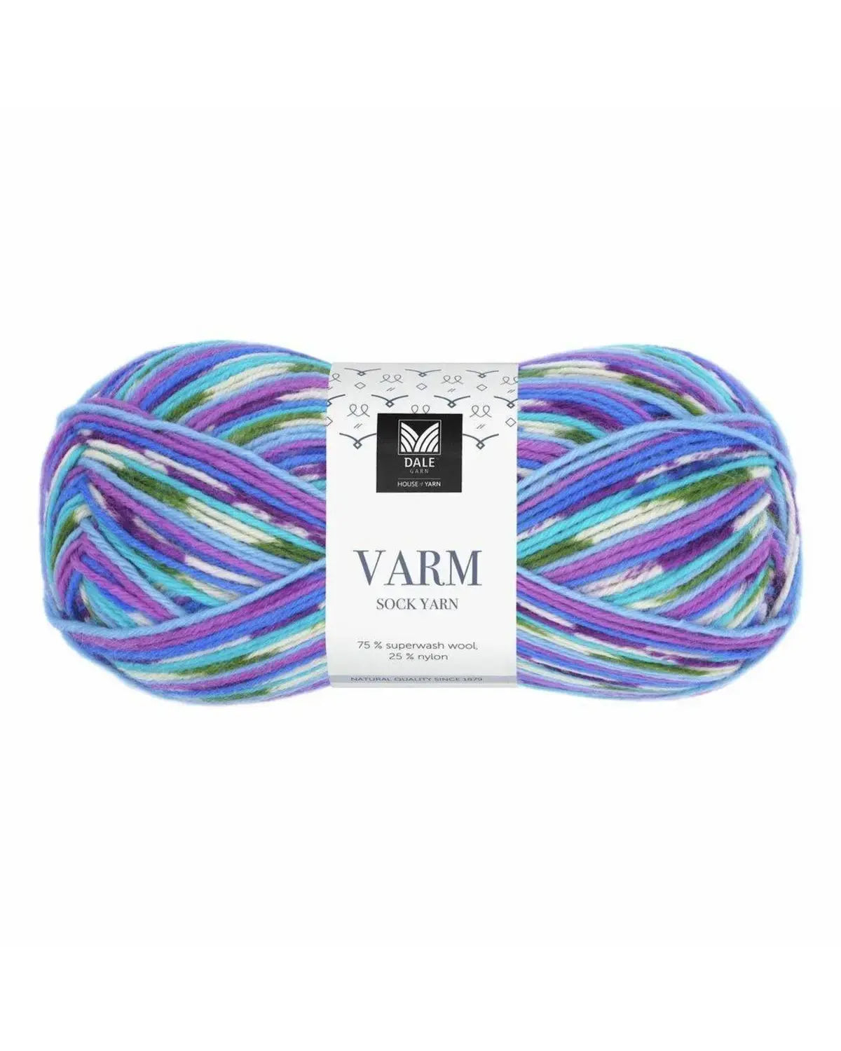 Varm - 5102 Turkis/Lilla/Blå print