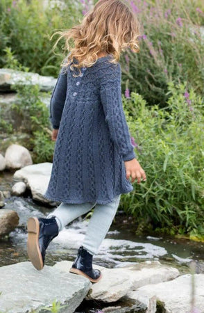 Birthe Kjole og Tights, Gråblå